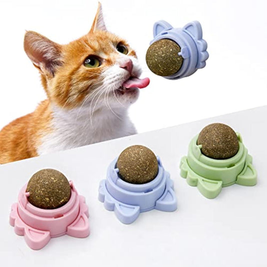 Catnip Balls That Stick On Wall Catnip Balls For Cat Catnip Toys For Cats Healthy Kitty Teeth Cleaning Dental Chew Toys Cat Wall Treats