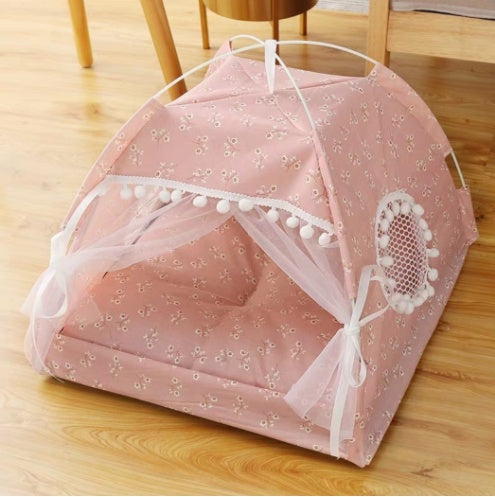 Semi-enclosed pet bed