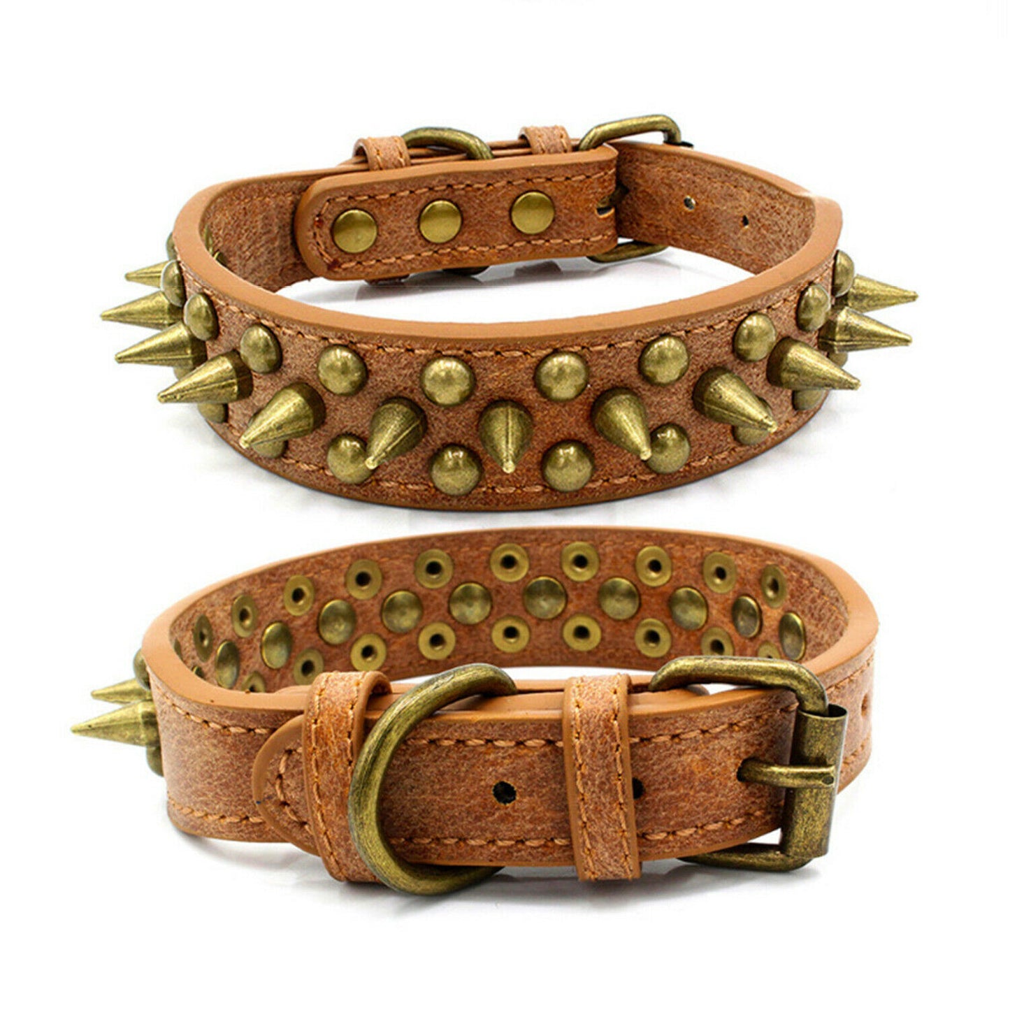 Pet Leather Collar Pit Bull S-XL